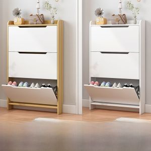 Ultra-Thin Solid Wood Shoe Cabinet 10cm Doorway Home Entrance 12cm Indoor Door 13cm Shoe Rack Small Narrow Modern Simple Style