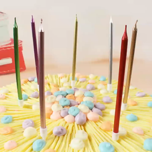 SK-C1357 Lilin Ulang Tahun Metalik Happy Birthday Lilin Panjang Kue Ulang Tahun Metallic Warna