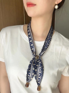 Dreambunny | Elegant Pendant Print Scarf For Women Spring Autumn Versatile Neck Protection