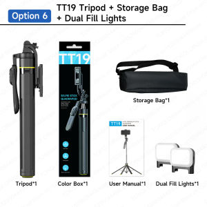 TOKQI | TT19 Auto Pop Open Tripod Extendable Quadrapod 1/4 Screw for Smartphone Camera 360° Shooting Phone Stand with Remote Bluetoot