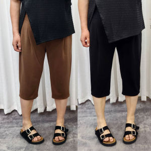 Summer Slimming High Waist Straight Leg Casual Thin Pants Womens Cooling Trousers Seven-Foot Length plus Size Fashion