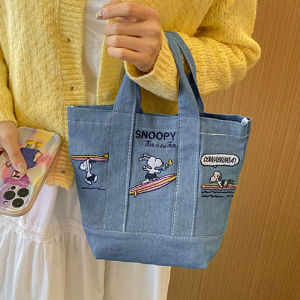 กระเป๋าผ้าใบ Canvas Handbag สำหรับผู้หญิง กระเป๋าใส่ข้าวกล่อง สำหรับเดินทางไปทำงาน กระเป๋าสะพายไหล่แบบลำลอง ฤดูร้อน 2025 ใหม่ล่าสุด