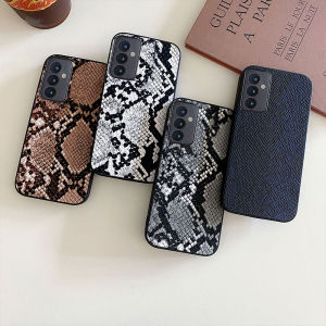 Luxury Artificial Leather Realistic Snake Skin Texture Phone Case For Samsung Galaxy A34 A35 A54 A55 Fashion Back Cover