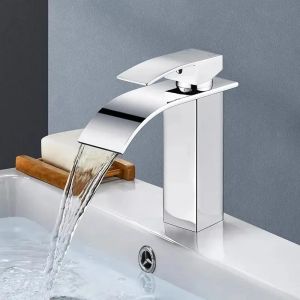 Stainless Steel High And Low Faucet Waterfall Wash Basin Black Hot And Cold Toilet Hotel Bathroom Home Wash Basin