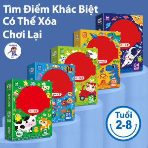Đồ Chơi Sách Trí Tuệ Tìm Điểm Khác Biệt - Rèn Tư Duy Phân Biệt Màu Sắc / Hình Học Ghi Nhớ Cho Bé
