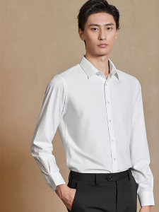 LANGDENG | Silk Quality Mens Dress Short Sleeve Business Shirt White