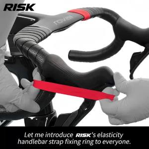Risk 1 Pair Road Bicycle Elasticity Handlebar Strap Fixed Ring Bending Handle Silicone Elastic Strap Fixing Anti-Slip Sleeve