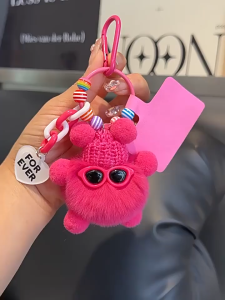 Gantungan Hp Boneka Dopamine Arang Lucu - Gantungan Kunci Kelinci Laut Bulu - Aksesoris Tas Sekolah Imut