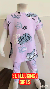 SET BAJU LEGGING BUDAK PEREMPUAN SIZE 4-10 100% COTTON BRAND NF LONG/SHORT SLEEVES BAJU BUDAK SELUAR LEGGING BUDAK