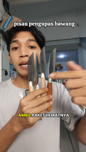 Pisau Dapur Set 5 pcs | Gagang Kayu Stainless Anti Karat Paket Murah