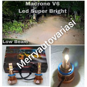 LAMPU MOBIL LED TURBO MACRONE H11 6000K V6