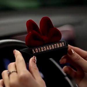 Bảng Số Điện Thoại Ô TôBảng Ghi Số ĐiệN Thoại Trên Ô Tô Mix Nơ Đỏ Cao Cấp