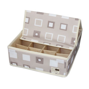 Washable Fabric Storage Box with Dividers for Underwear Shorts Home Use Covered Organizer for Underwear Socks And Shorts