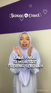 TudungSiComel Tudung Sekolah HITAM Awning Scuba (Lembut Tidak Panas)