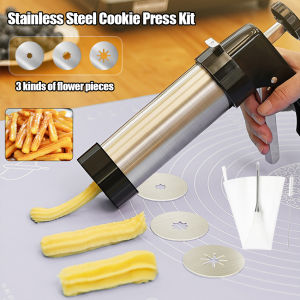 【การจัดส่งในประเทศ】ชุดเครื่องมือครัวเหล็กกล้าไม่鏽สำหรับการตกแต่งเค้ก DIY การทำคุกกี้ การทำชูโรส์ด้วยมือ การทำบิสกิต และการเตรียมกัวคาโมเล