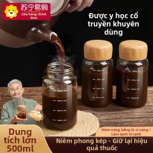 CrossOver | Cốc Thủy Tinh Dung Tích Lớn Cầm Tay Đựng Thuốc Nam Chịu Nhiệt Độ Cao Cốc Thủy Tinh Đựng Thuốc Nam Di Động Cốc Thủy Tinh Đựng Nước