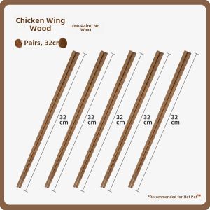 Authentic Red Teak Wood Chopsticks Heat Resistant Kitchen Special Use Real Wood Extended for Noodles Antibacterial Mold Proof