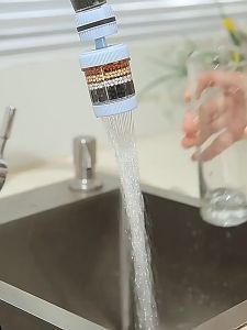 Faucet Filter Household Adjustable Faucet Filter Activated Carbon Filtration Shower Head 360 Degree Rotatable Universal Faucet