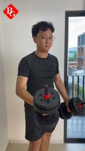 HTD Sport Dumbbell PVC & Barbel Chrome 10 20 30 40 kg Alat Olahraga Gym Fitness Angkat Beban QUC