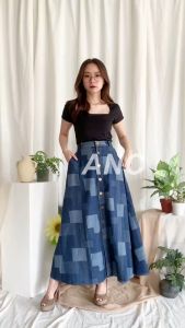 Overal Skirt Jeans Mini Polos - Jaket Jeans Oversize Cewek - Overal Rok Denim Jeans - Rok Panjang Jeans Denim Cewek