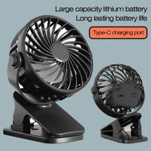 720°Rotatable Clip Fan Mini Cooler Fan Built In Night Lamp USB Rechargeable Personal Portable Fan For Outdoor Camping Ventilador