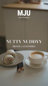 MJU - NUTTYNUDDYY Espresso Blend Brazil x Colombia | Arabica Coffee Bean | Medium Dark | Biji Kopi | (250g / 500g / 1kg)