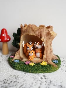 Mini Zakka Resin Grassland Log Hole Ornaments & Micro Landscape Accessories