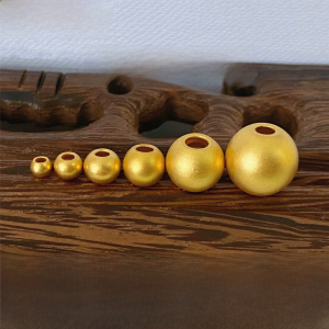 Pure Gold 999 Ancient Style Golden Balls Gold Pure Gold Small Golden Beads Golden Balls 3D Hard Pure Gold Lucky Beads Bracelet Spacer Beads DIY Scattered Beads Bracelet
