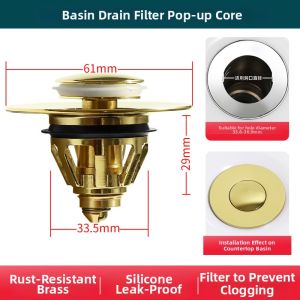 Compression Style Sink Drain Core Copper