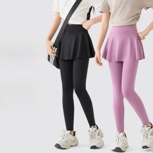 MiiOW | Cat Person Childrens Shark Pants Outwear Fake Two-Piece Pleated Skirt Pants 2025 New Mid-Size Kids Sports Base Layer Pants
