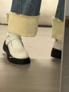 YesDay Retro Style Mary Janes Thick Heel round Toe Womens Shoes Black Japanese School Uniform Short Mouth Single Shoes