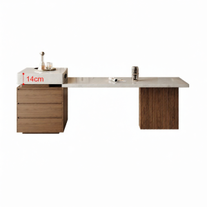 Natural Stone Integrated Kitchen Island Table Multipurpose