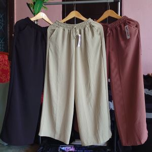 KULOT CRINGKLE AIRFLOW PREMIUM ~ KASUAL LOSE PANTS / All Size REMAJA & JUMBO Ada L/XL - 3XL fit BB 40-70kg / celana panjang wanita/bawahan kasual wanita muslimah/big size XXL