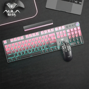 AULA | Bộ Bàn Phím Cơ Chuột và Tai Nghe Gaming Bluetooth Không Dây 104 Phím