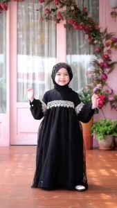 Viola Kids Shakila Mix Tille Dot Gamis Anak Perempuan Umur 5-8 Tahun Dress Anak Cewek Terbaru 2024