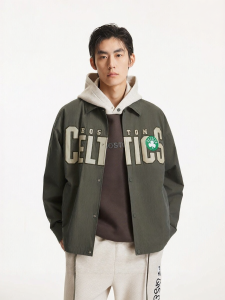 Jack Jones | Boston Celtics Collaboration Spring Jacket Men Slim Fit Turn-Down Collar