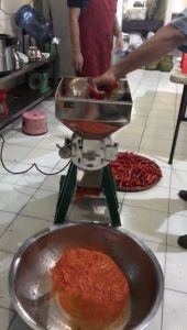 Mesin Gilingan Bumbu/Cabe Stainless merk GANESHA 8inch + Dinamo 3HP