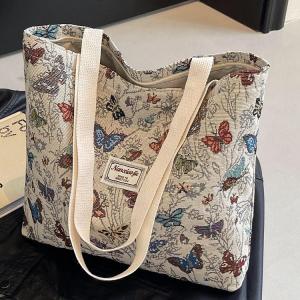 Defasilk | Butterfly Decoration Large Capacity Tote Bag