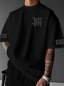 The new mens T-shirt for summer 2025 is breathable lightweight casual and simple with letter prints