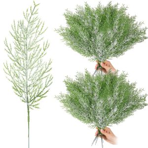 Dizoey 50/1Pcs Artificial Pine Leaves Branch for Home Garden Decor Plastic Cedar Branch Green Pine Stem DIY Garland Xmas Decoration