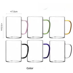 High Borosilicate Glass Beer Tea Cup with Handle Drinking Water Cup Mens Style Home Use Set Creative Design Single Layer Cup