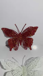 Hiasan ornamen kupu-kupu glitter dekorasi pohon natal christmas decoration butterfly