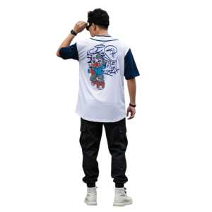 Baju pria/Pakain pria dan Wanita/Kaos motif Bisbol gambar depan belakang/Kaos sablon corak baseball