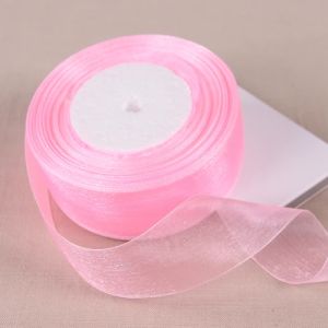 Ruộng Lụa Organza (cuộn 45m) Rộng 12/15/20/25mm Chất Liệu Polyester/nylon Vải Ren Dùng Gói Quà Trang Trí Giáng Sinh Làm Ruy Băng.