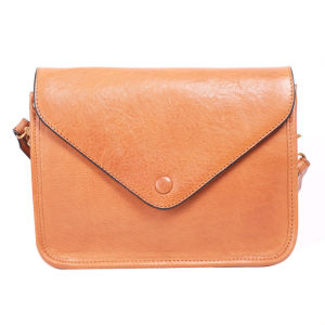 Preppy Style Wide Shoulder Strap Crossbody Bag Retro Soft Leather Small Square Bag One Shoulder Genuine Leather Envelope Package Minimalist Womens Cow Leather Bag Brown