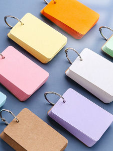 Color Blank Card Paper Vocabulary Book Removable Portable Hoop Buckle Loose-Leaf English Pocket Small Notepaper Punch
