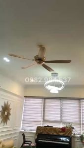 (Lõi Đồng)Quạt trần đèn trang trí 5 cánh trắng-Sải cánh 122cm siêu mát động cơ DC 6 số có đảo chiều hút ẩm phù hợp phòng khách-phòng ngủ-bếp