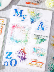 Tranh Dán PET Màu Sắc Sáng Tạo Trang Chủ Số Dán Văn Phòng Phẩm Trang Chủ Thủ Công Dán Trang Trí DIY Giấy Dán Tường