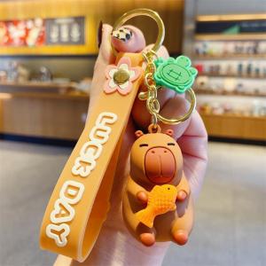 Simulation Capibara Anime Lighting In The Dark Toy Kawaii Cute Mini Doll Warm Light Keyring Creative Luminous Capybara Keychain