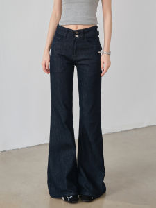 Slim Fit High Waist Micro Flared Denim Jeans Womens Elastic Casual Straight Leg Long Pants Summer Wear Resistant Torn